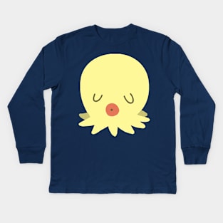 Yellow Octopus with Kissy Lips Kids Long Sleeve T-Shirt